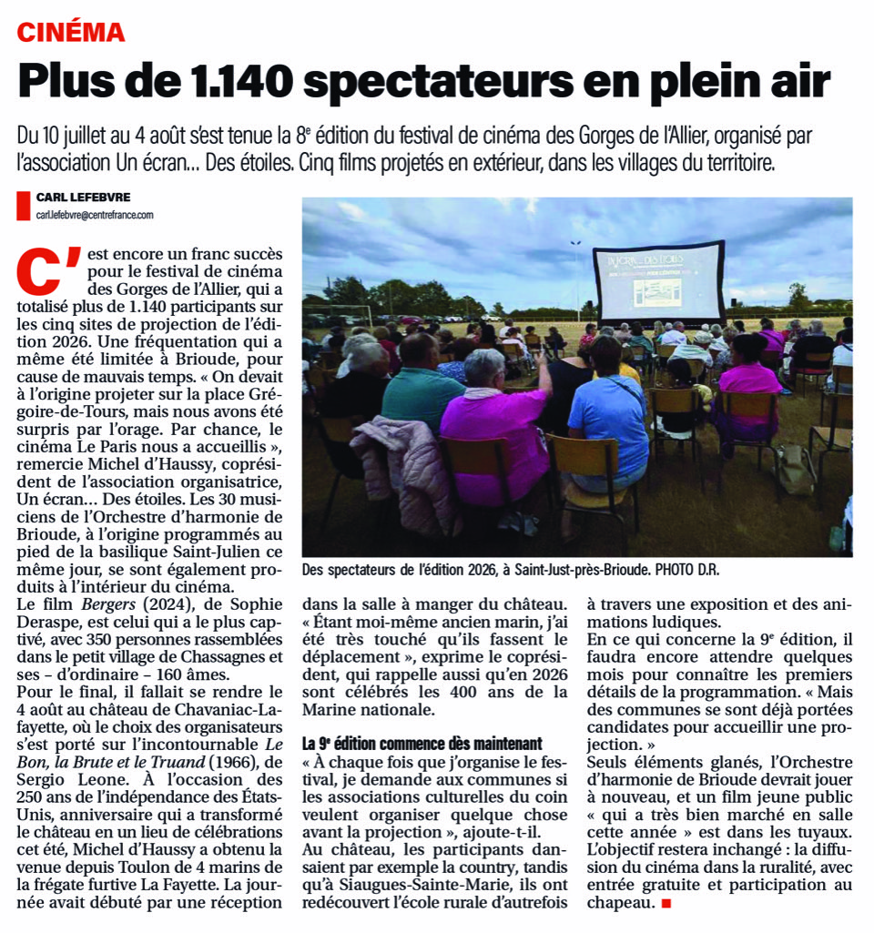 Plus de 1.140 spectateurs en plein air